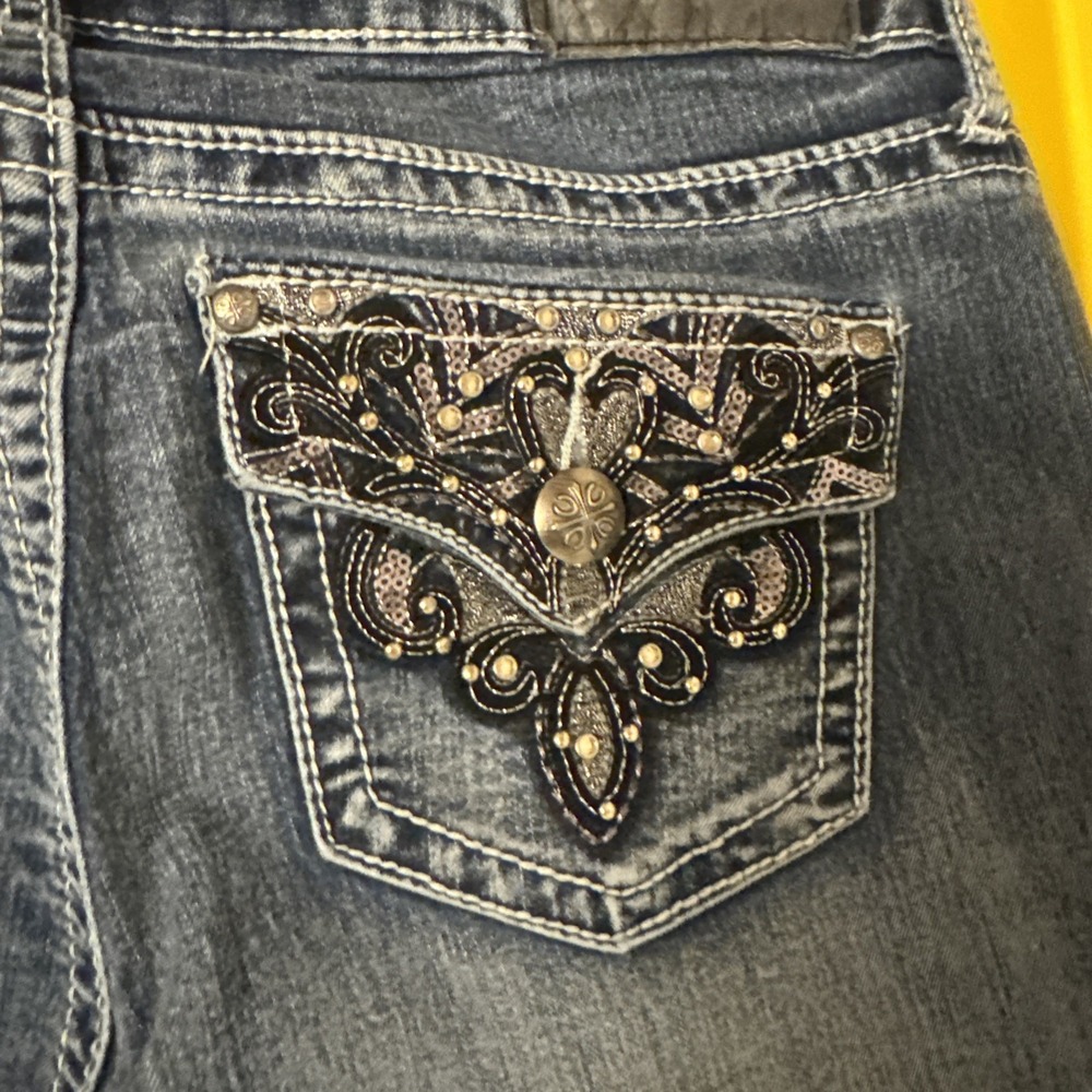 Vintage Soundgirl Women's Distressed Denim Jeans‎ Blue Size 9 - Picture 13 of 14
